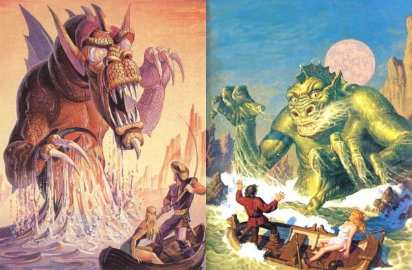 Illustration by Vladimir Mikhailovich Kanivets in 1992 and Cover by Greg Hildebrandt and Tim Hildebrandt (Hildebrandt) in 1977