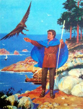 Иллюстрация на фронте издания Волшебник Земноморья, художник Денис Гордеев 1992 г